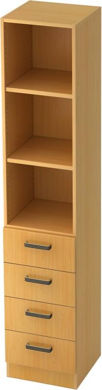 Hammerbacher Future Melaminharzbeschichtete Spanplatte Aktenschrank 2 Fachböden 400 x 420 x 2.004 mm Braun Buche