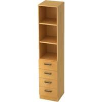 Hammerbacher Future Melaminharzbeschichtete Spanplatte Aktenschrank 2 Fachböden 400 x 420 x 2.004 mm Buche