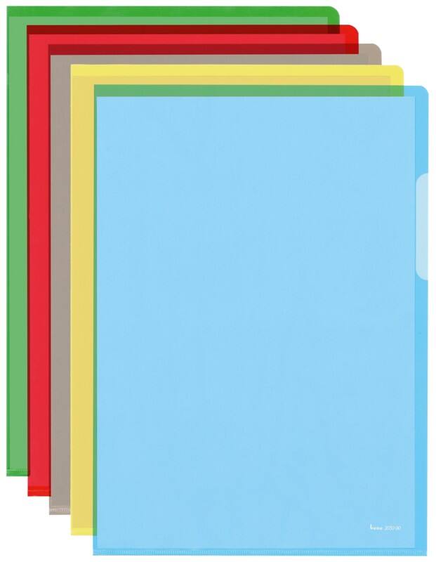Bene Klarsichthülle DIN A4 Farbig sortiert PVC (Polyvinylchlorid) 150 Mikron 100 Stück