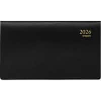 Brepols Omniplan Genova Terminplaner 2026 DIN A6 1 Woche / 2 Seiten Deutsch, Englisch, Französisch, Italienisch, Niederländisch, Spanisch Schwarz