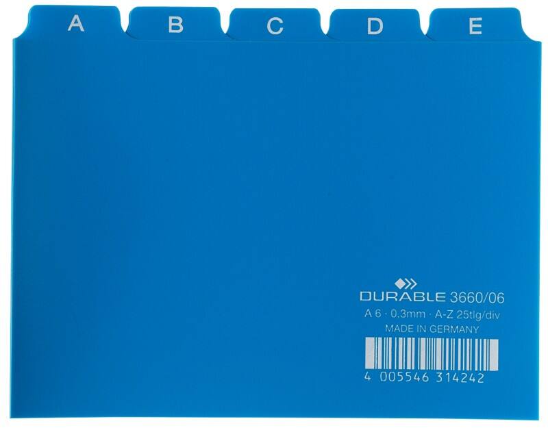 DURABLE Leitregister DIN A6 Blau 14,8 x 10,5 cm 25 Stück
