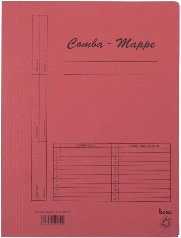 Bene Dreiflügelmappe Comba DIN A4 Rot Manilakarton