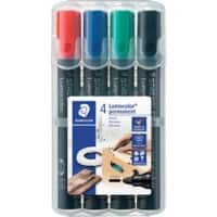 STAEDTLER Permanentmarker Lumocolor permanent Rundspitze Blau / Schwarz / Rot / Grün 4 Stück