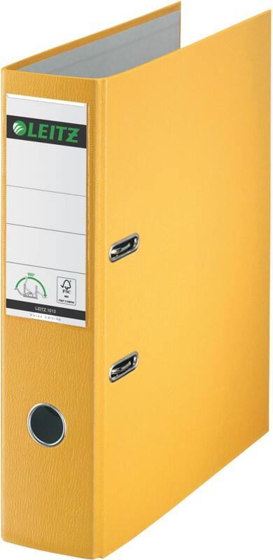 Leitz Swiss Edition 180° Breit Ordner DIN A4 80 mm Gelb 2 Ringe 1013 Kunststoff Hochformat