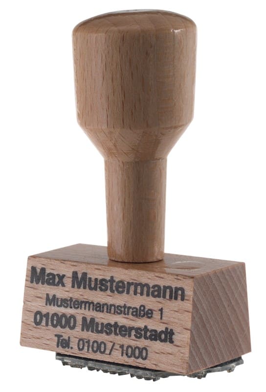 AMOS Personalisierter Textstempel 5 Zeile Braun