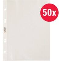 Hetzel Prospekthüllen  DIN A6 Genarbt Transparent 75 Mikron PP (Polypropylen) Öffnung oben 6 Löcher 50 Stück