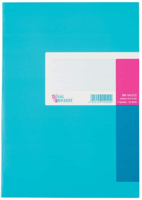 König & Ebhardt Spaltenbuch 2 Spalten DIN A4 80 g/m² Blau 40 Blatt