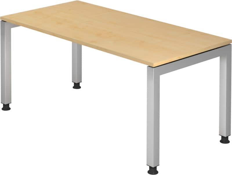 Hammerbacher J Series VJS Höhenverstellbar Schreibtisch Rechteckig Ahorn 4 Metallfüße 1.600 (B) x 800 (T) x 760 (H) mm Spanplatte, Stahl