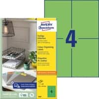 AVERY Zweckform Universaletiketten 3458 Ja DIN A4 Grün 105 x 148 mm 100 Blatt à 4 Etiketten