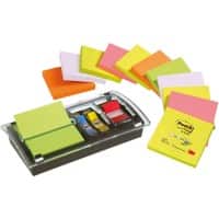 Post-it  Z-Note Haftnotizen 76 x 76 mm Neon Farbig sortiert 12 Blöcke à 100 Blatt + Spender Gratis