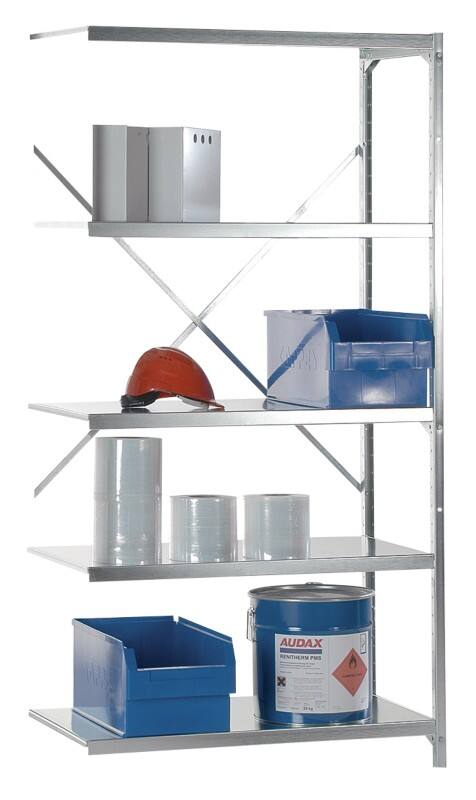 Manuflex Regalsystem 5 Fachböden Stahl 1.000 x 600 x 2.000 mm Silber