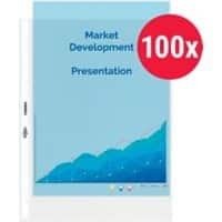 Hetzel Premium Top Quality Prospekthüllen DIN A4 Glasklar Transparent 55 Mikron PP (Polypropylen) Öffnung Oben 11 Löcher 100 Stück