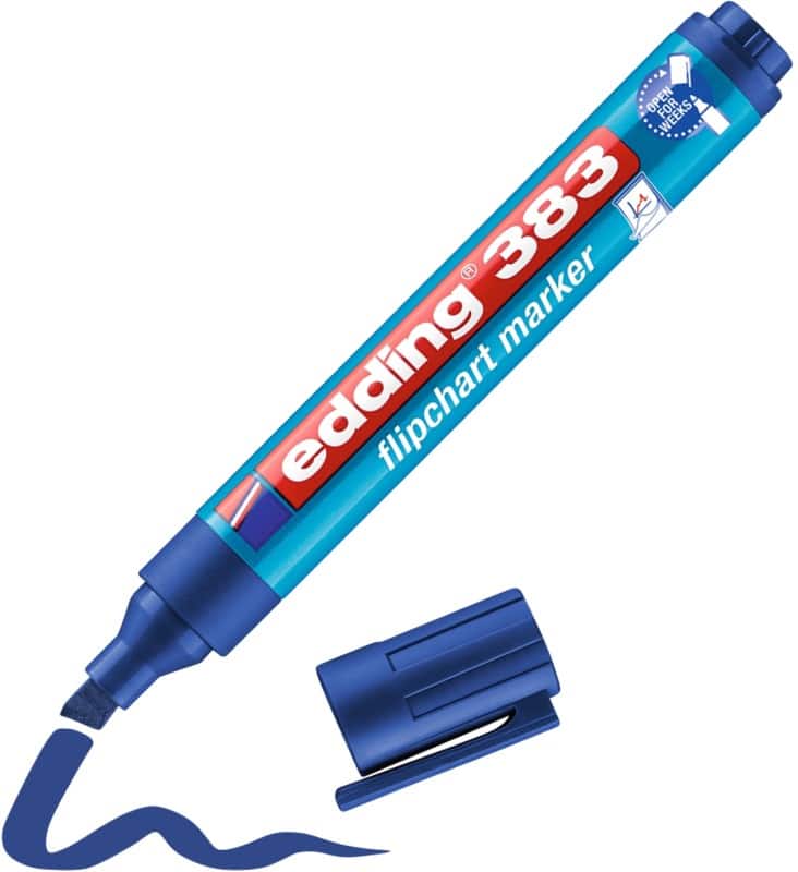 edding 383 Flipchart-Marker  Breit Keilspitze 1 - 5 mm Blau Nachfüllbar Wasserbeständig