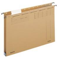 Leitz ALPHA Hängesammler 1943 DIN A4 Mit Kunststoffboden U-Base 28 mm 320 g/m² Naturbraun 100% Recycelter Natron-Karton 25 Stück