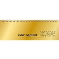 Baier & Schneider Schreibtisch-Kalender 2025 1 Woche auf 2 Seiten Querformat Gold Deutsch 30,7 x 10,5 cm