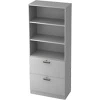 Hammerbacher Future Melaminharzbeschichtete Spanplatte Aktenschrank 2 Fachböden 800 x 420 x 2.004 mm Grau