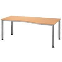 Hammerbacher Schreibtisch Buche-Nachbildung 1.800 x 1.000 x 680 x 680 - 760 mm mit Aufbauservice