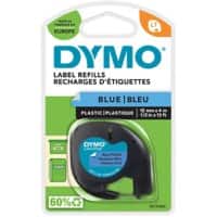 DYMO S0721650 91205 Beschriftungsband Original Selbsthaftend Schwarz auf Blau 12 mm (B) x 4 m (L)