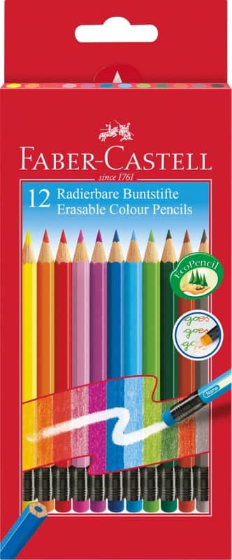 Faber-Castell Radierbar Buntstifte Farbig sortiert 12 Stück