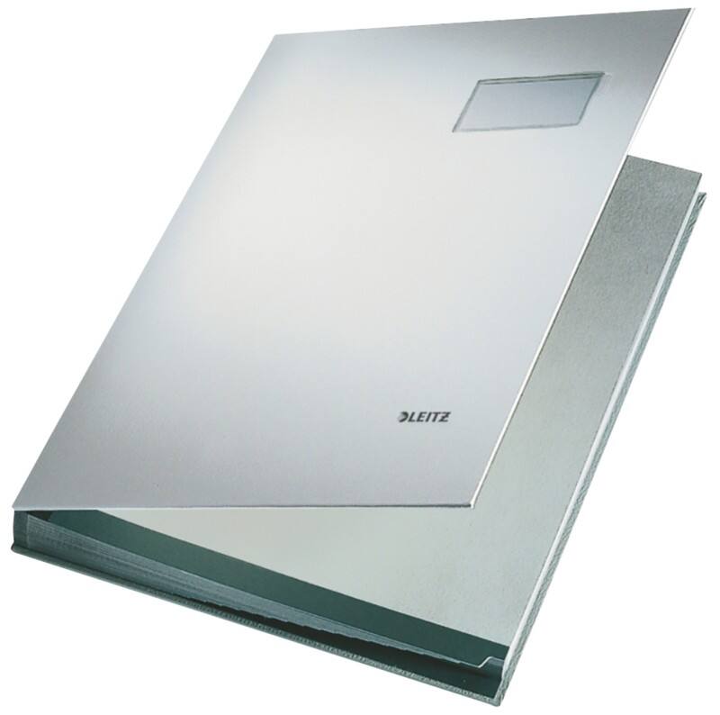 Leitz Unterschriftsmappe 5700 Grau Blanko DIN A4 24 x 34 cm