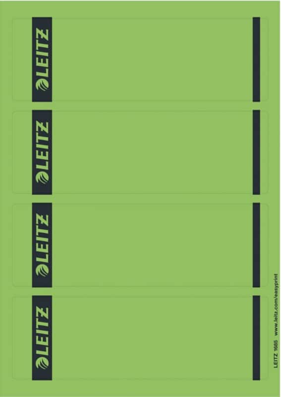 Leitz Bedruckbar Selbstklebende Rückenschilder 1685-02-55 DIN A4 Grün 6,15 x 19,2 cm 25 Blatt à 4 Etiketten