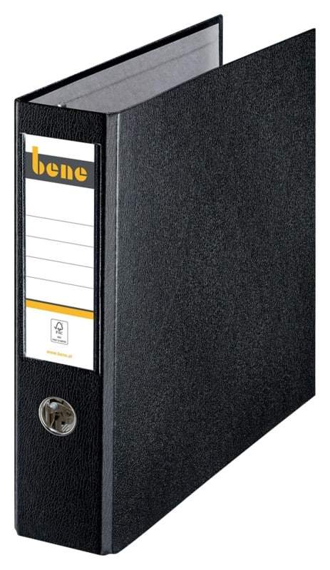 Bene Doppelordner Breit DIN A4 75 mm Schwarz 4 Ringe 292900 PP (Polypropylen) Hochformat