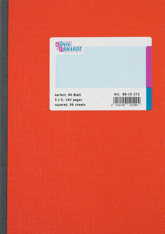 König & Ebhardt Geschäftsbuch DIN A5 Kariert 70 g/m² Rot 96 Blatt