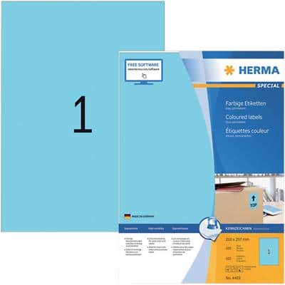 HERMA 4403 Multifunktionsetiketten SuperPrint Blau Rechteckig 100 Etiketten pro Packung