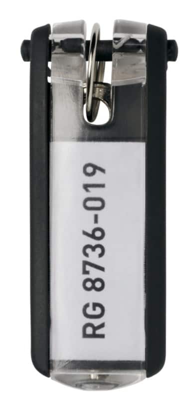 DURABLE Schlüsselanhänger Key Clip Schwarz 25 x 65 mm 6 Stück
