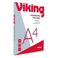 Viking Laminierfolien DIN A4 Glänzend 75 Mikron (2 x 75) Transparent 100 Stück