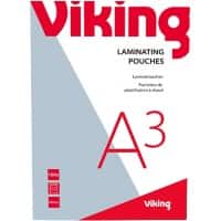 Viking Laminierfolien DIN A3 Glänzend 75 Mikron (2 x 75) Transparent 100 Stück