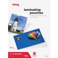Viking Laminierfolien DIN A5 Glänzend 75 Mikron (2 x 75) Transparent 100 Stück