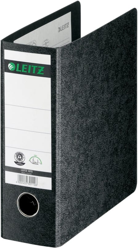 Leitz 180° Ordner Breit DIN A5 80 mm Schwarz 2 Ringe 1075 Hartpappe Wolkenmarmor Hochformat