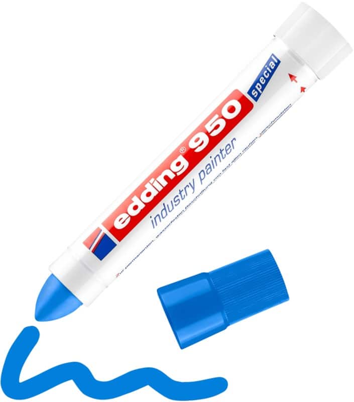 edding 950 Permanent Industrie-Marker Blau Extra Breit Rundspitze 10 mm