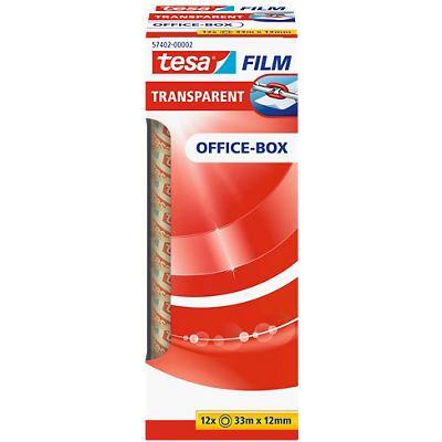 tesa Klebeband tesafilm Office-Box Transparent 12 mm (B) x 33 m (L) PP (Polypropylen) 12 Rollen