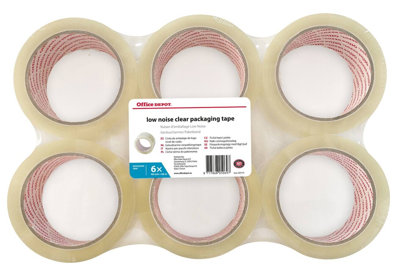 Office Depot Verpackungsklebeband Industrial 48 mm x 66 m Transparent 6 Rollen