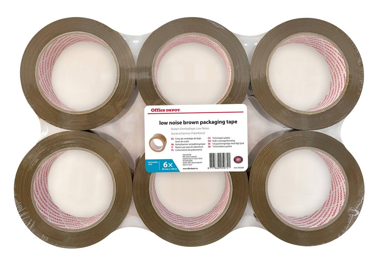 Office Depot Verpackungsklebeband Industrial 48 mm x 100 m Braun 6 Rollen