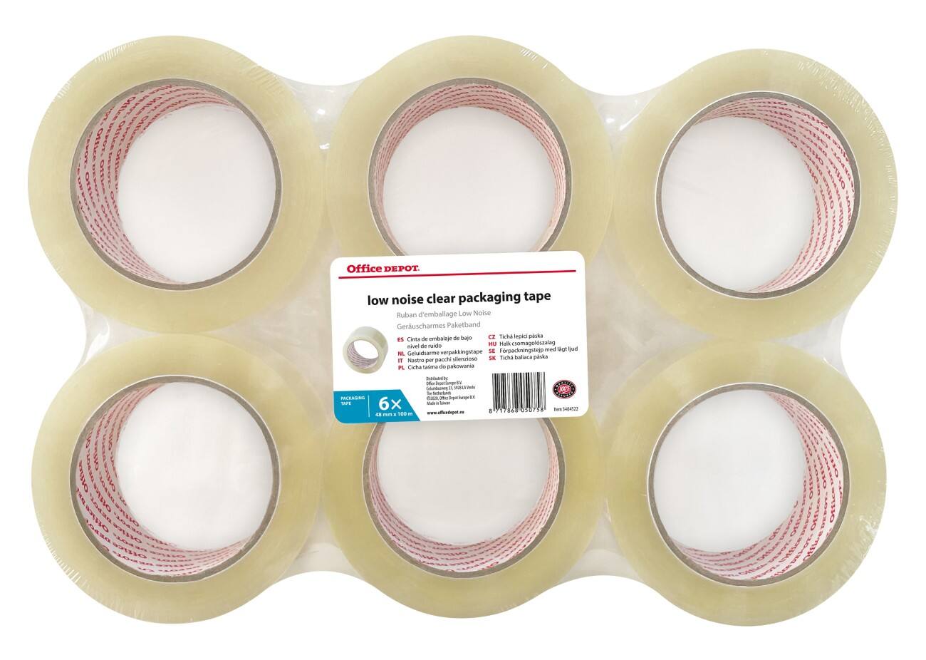 Office Depot Verpackungsklebeband Industrial 50 mm x 100 m Transparent 6 Rollen