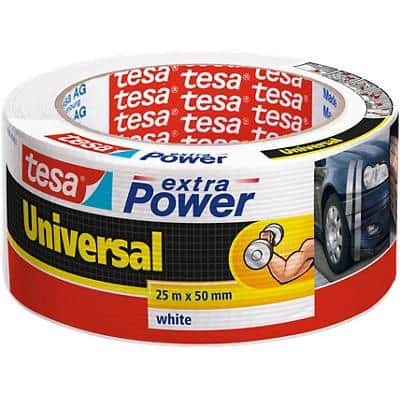 tesa extra Power Verpackungsklebeband Universal 50 mm x 25 m Weiß