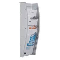 Styro styrodisplay DIN A4 Wandprospekthalter Wandmontiert Hellgrau 128-340.02801 26,2 x 10,4 x 57,7 cm