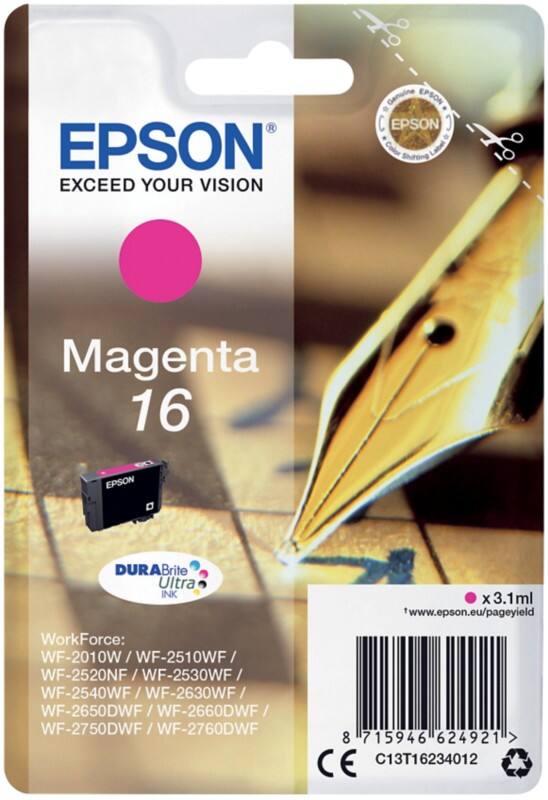 Epson 16 Original Tintenpatrone C13T16234012 Magenta