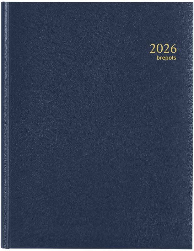 Brepols Terminplaner 2026 1 Woche / 2 Seiten Deutsch, Englisch, Französisch, Italienisch, Niederländisch, Spanisch Blau