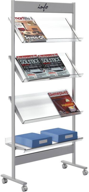 Kerkmann Ecoline DIN A4 Prospektständer Silber 6313 730 (B) x 310 (T) x 1.600 (H) mm