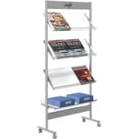 Kerkmann Ecoline DIN A4 Prospektständer Silber 6313 730 (B) x 310 (T) x 1.600 (H) mm