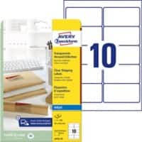 AVERY Zweckform Etikett J4722-25 Ja DIN A4 Transparent 96 x 50,8 mm 10 Blatt à 25 Etiketten
