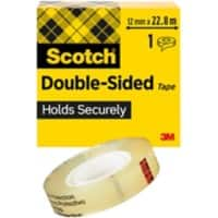 Scotch Doppelseitiges Klebeband Transparent ohne Schutzfolie 12 mm x 22,8 m