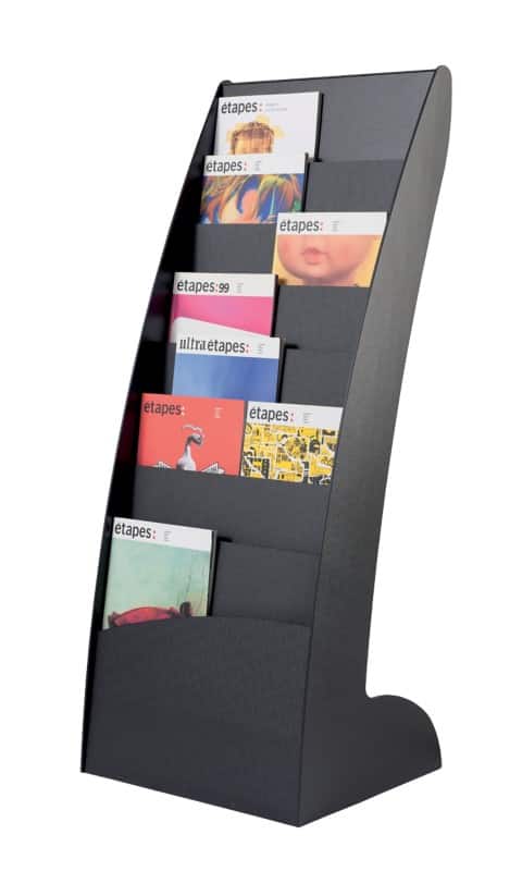 Paperflow Prospektständer 8 Flächen DIN A4 PS (Polystyrol) Schwarz