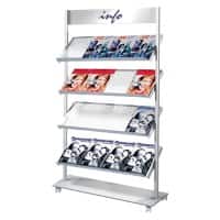 Kerkmann Rico DIN A4 Prospektständer Silber 6332 985 (B) x 300 (T) x 1.650 (H) mm