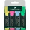 Faber-Castell Superfluorescent Textliner 48 Textmarker Farbig Sortiert Mittel Keilspitze 1 - 5 mm Nachfüllbar 4 Stück