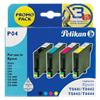Kompatible Pelikan Epson T0441 + T0442 + T0443 + T0444 Tintenpatrone T0441/2/3/4 Schwarz & 3 Farbig 4 Stück